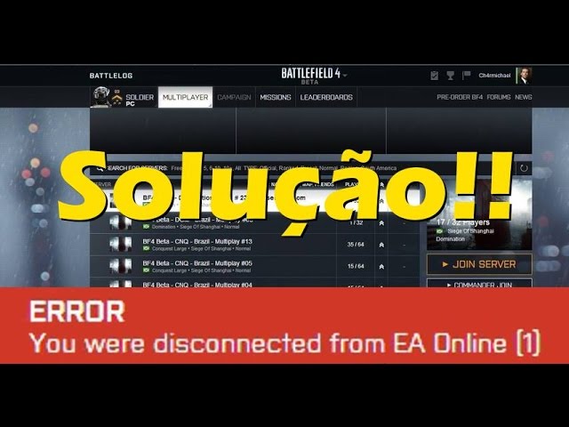 You were disconnected from EA Online (1) ERROR